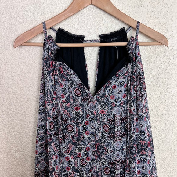 Drew Navy Medallion Maxi Dress Womens Small Multicolor Flowing Halter NWT - Picture 4 of 9
